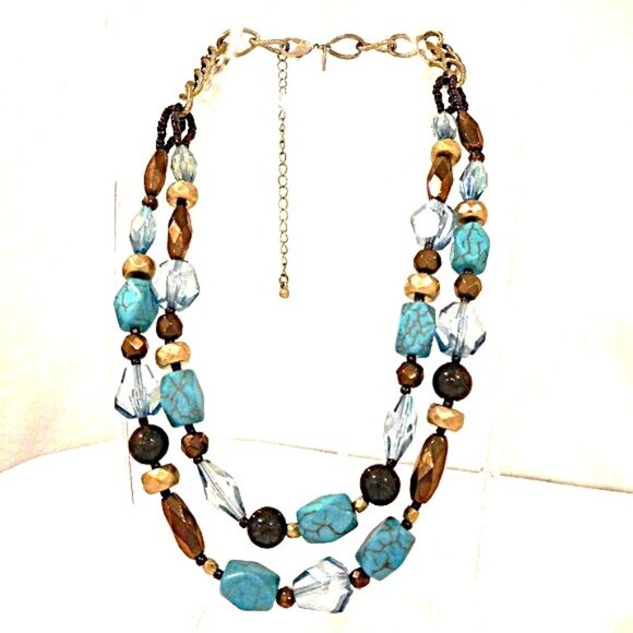 Double Strand Statement Necklace - Picture 1 of 4